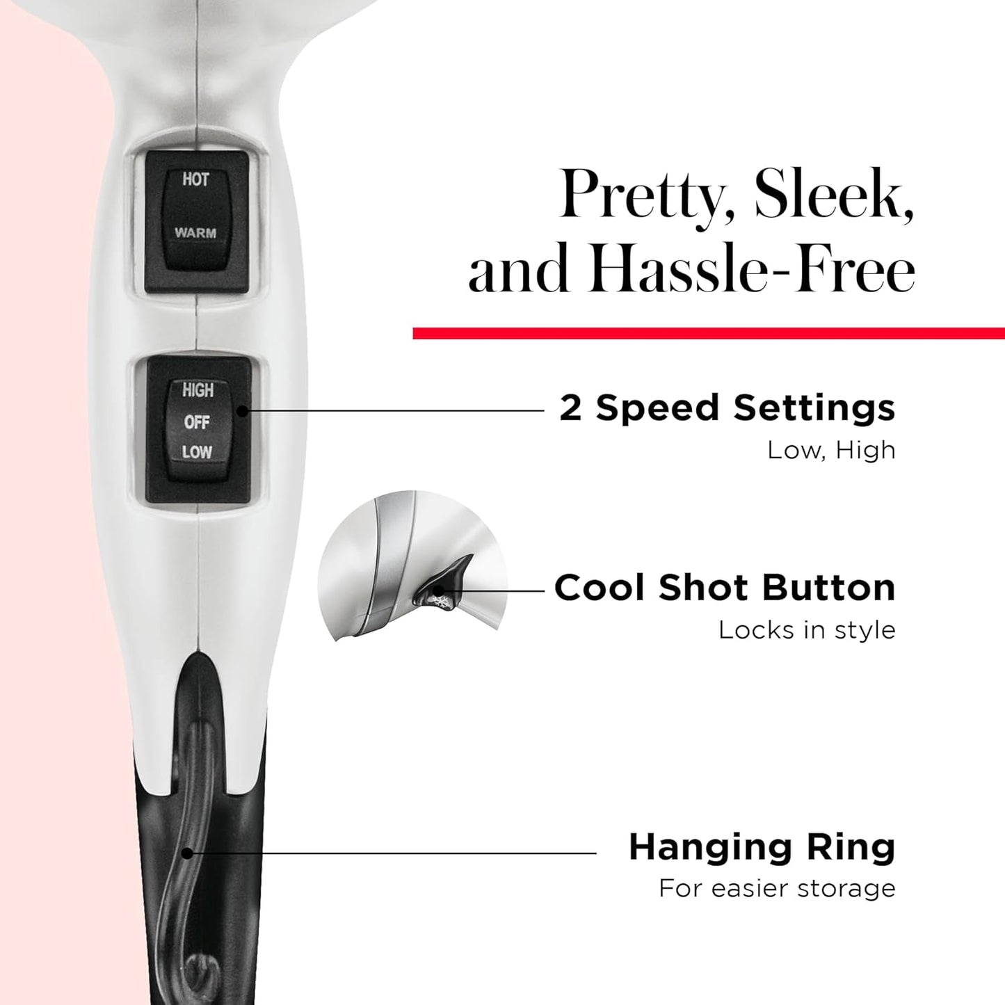 REVLON Infrared Hair Dryer with Diffuser & Concentrator - Ionic Ceramic Blow Dryer for Frizz Control, Shine, Soft Hair & Moisture Protection - 1875W Professional Salon-Quality (White)